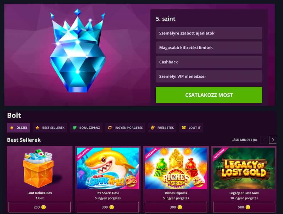 VIP jutalombolt