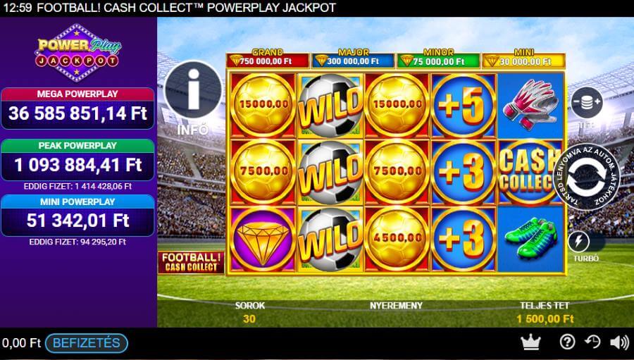 Football Cash Collect PowerPlay Jackpot nyerőgép