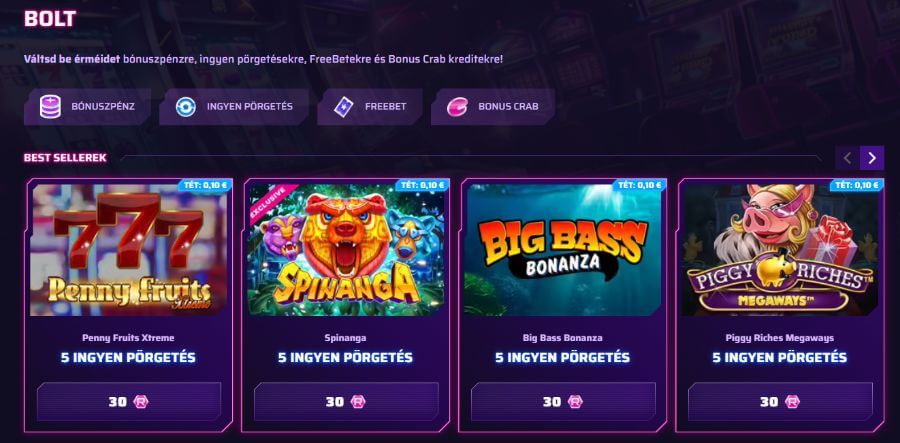 Roby Casino értékelés hűségprogram jutalombolt