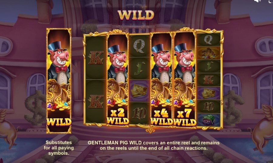 Piggy Riches 2 Megaways értékelés wild szimbólum