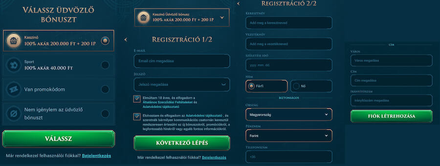 regisztráció slotuna
