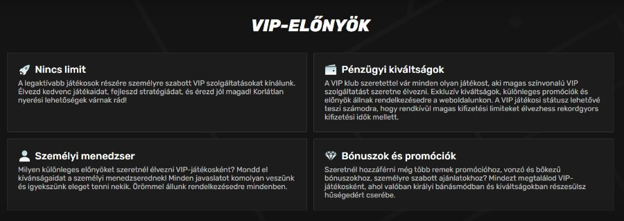 VIP előnyök