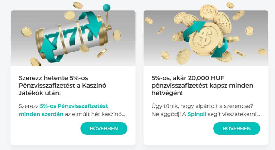 Spinoli értékelés cashback ajánlatok