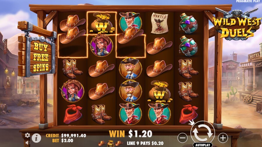 Bónusz funkció vásárlás Wild West Duels