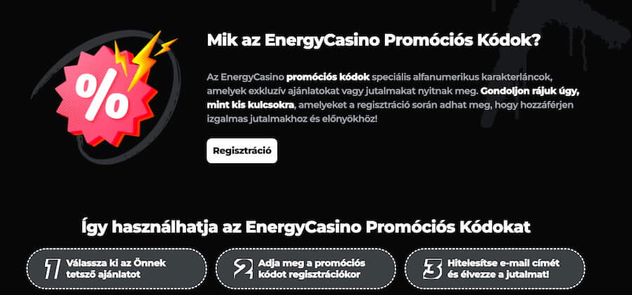 Energy promó kód