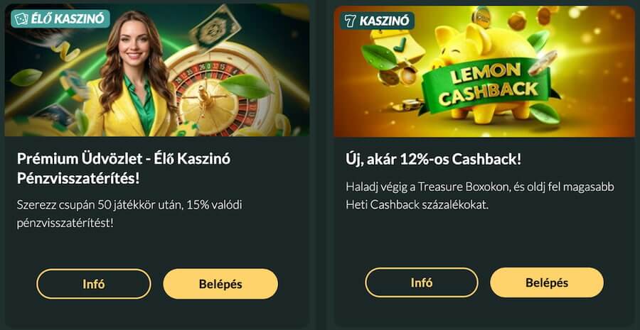Lemon Casino cashback